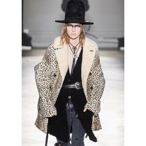 R13 Oversized Faux Leopard Hunting Coat